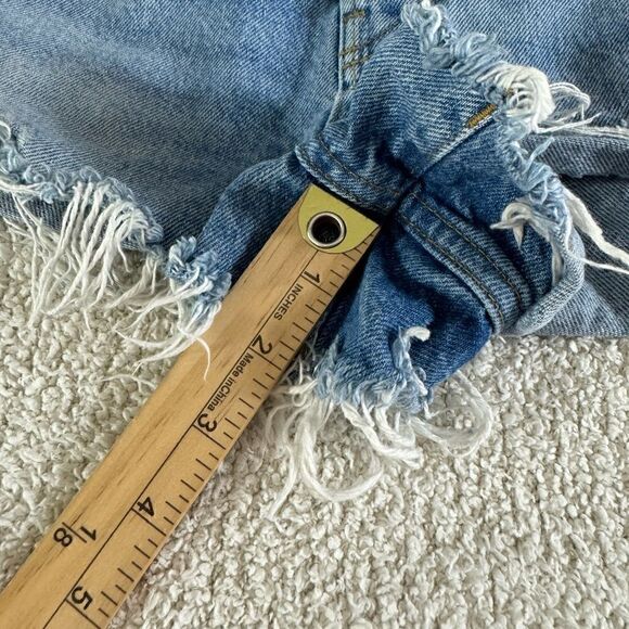 BDG shorts womens Sz 27 jeans summer cut out distress Blue Denim Ripped Western - Picture 10 of 12